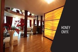 Living room with honey Onyx